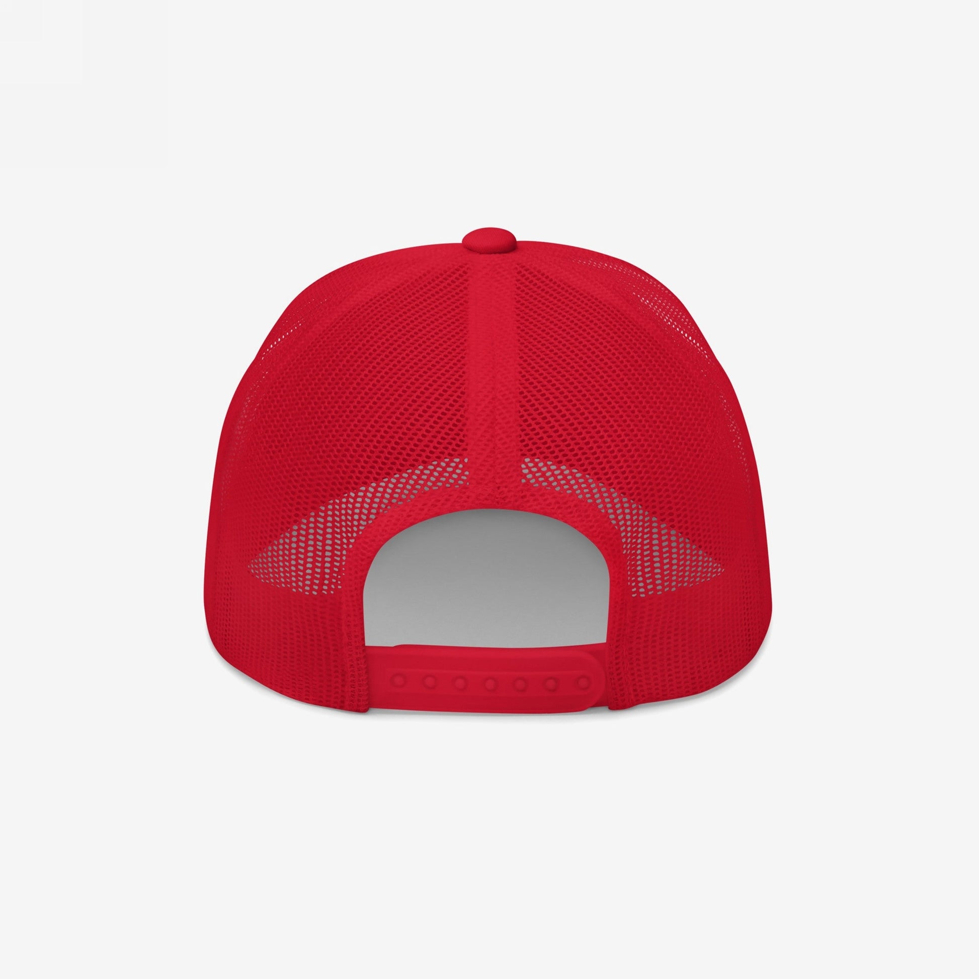 The Adulting Sucks Hat features a red trucker-style design with mesh panels and a snap-closure strap, embodying a vintage yet honest appeal for those navigating life's challenges.