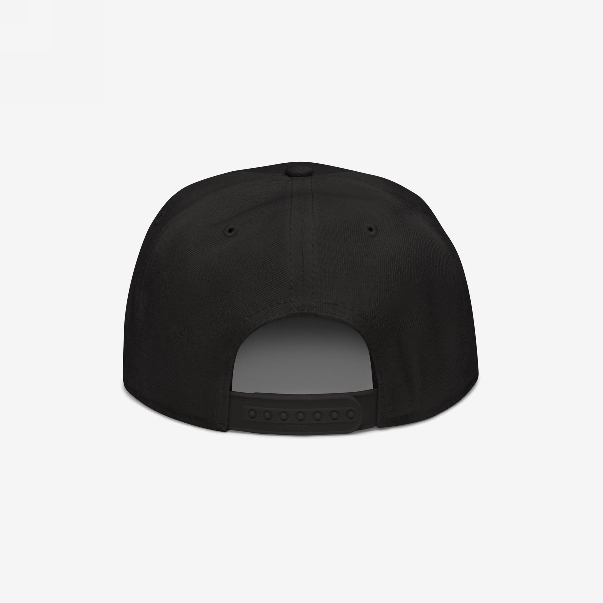 Back view of the Be Careful Hat, a black snap-back baseball cap featuring an adjustable snap closure, embodying bold, unapologetic messages for anti-fascists and progressives.