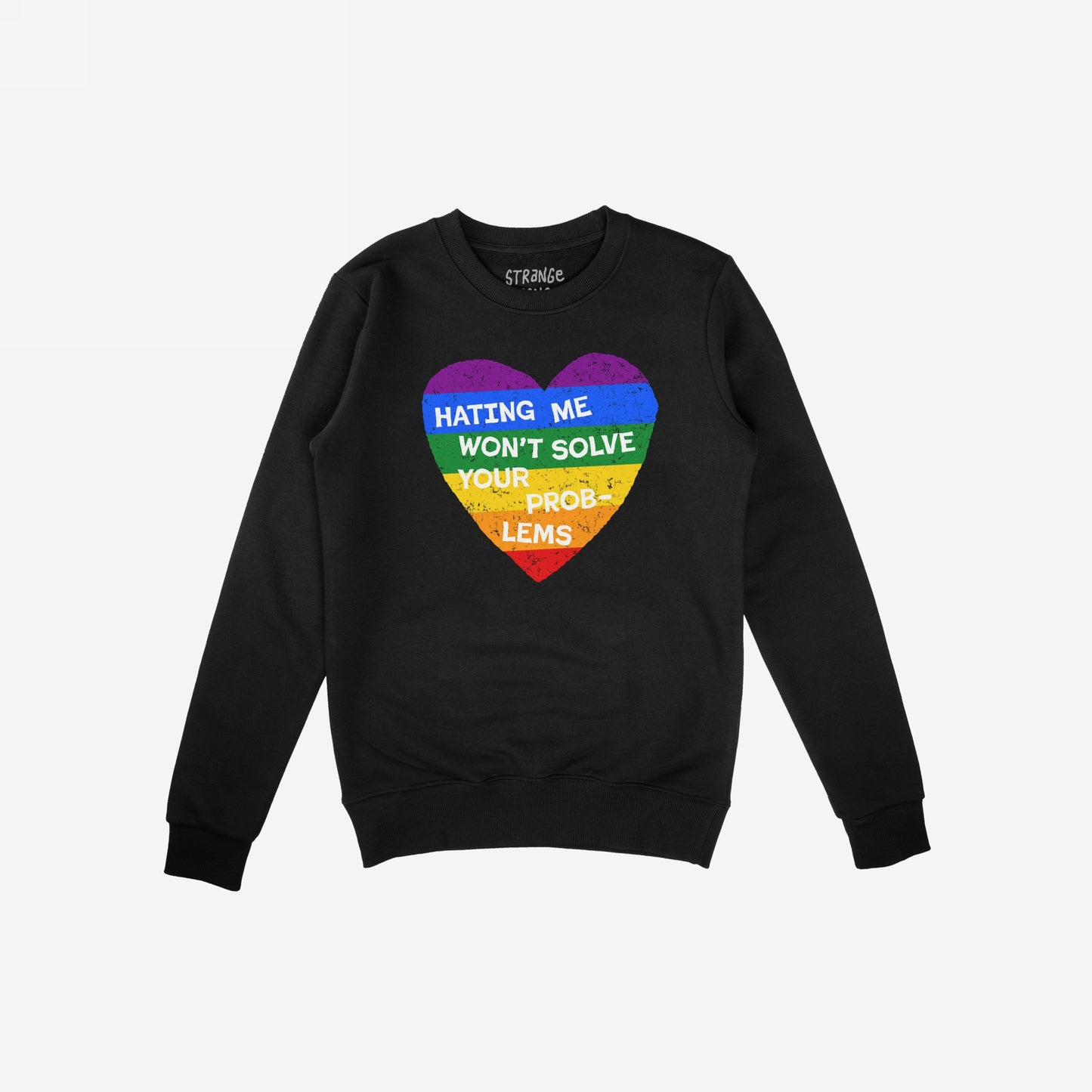No LGBTQ Hate Hoodie & Sweatshirt with rainbow heart and bold message promoting pride, resilience, and LGBTQ+ equality and inclusion.