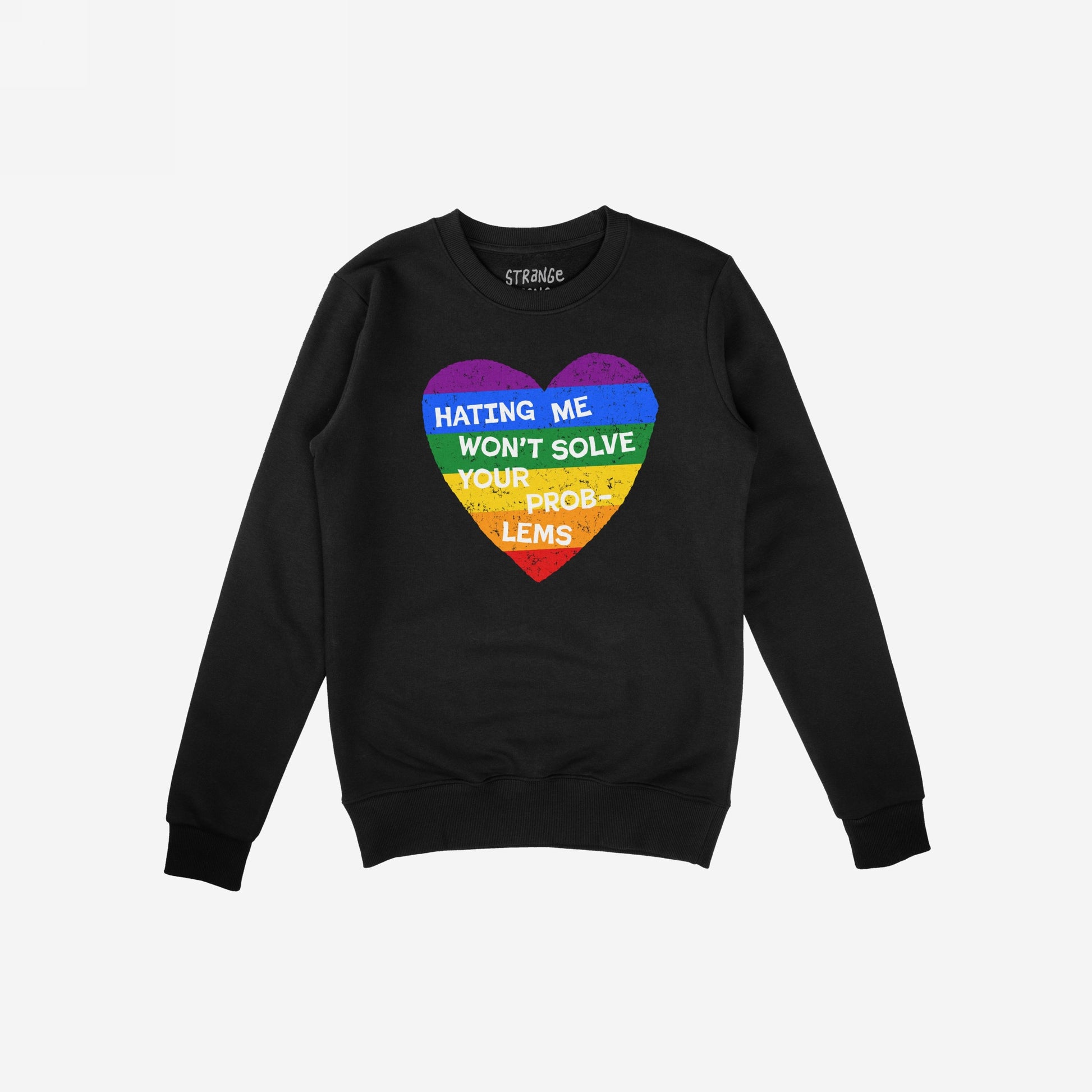 No LGBTQ Hate Hoodie & Sweatshirt with rainbow heart and bold message promoting pride, resilience, and LGBTQ+ equality and inclusion.
