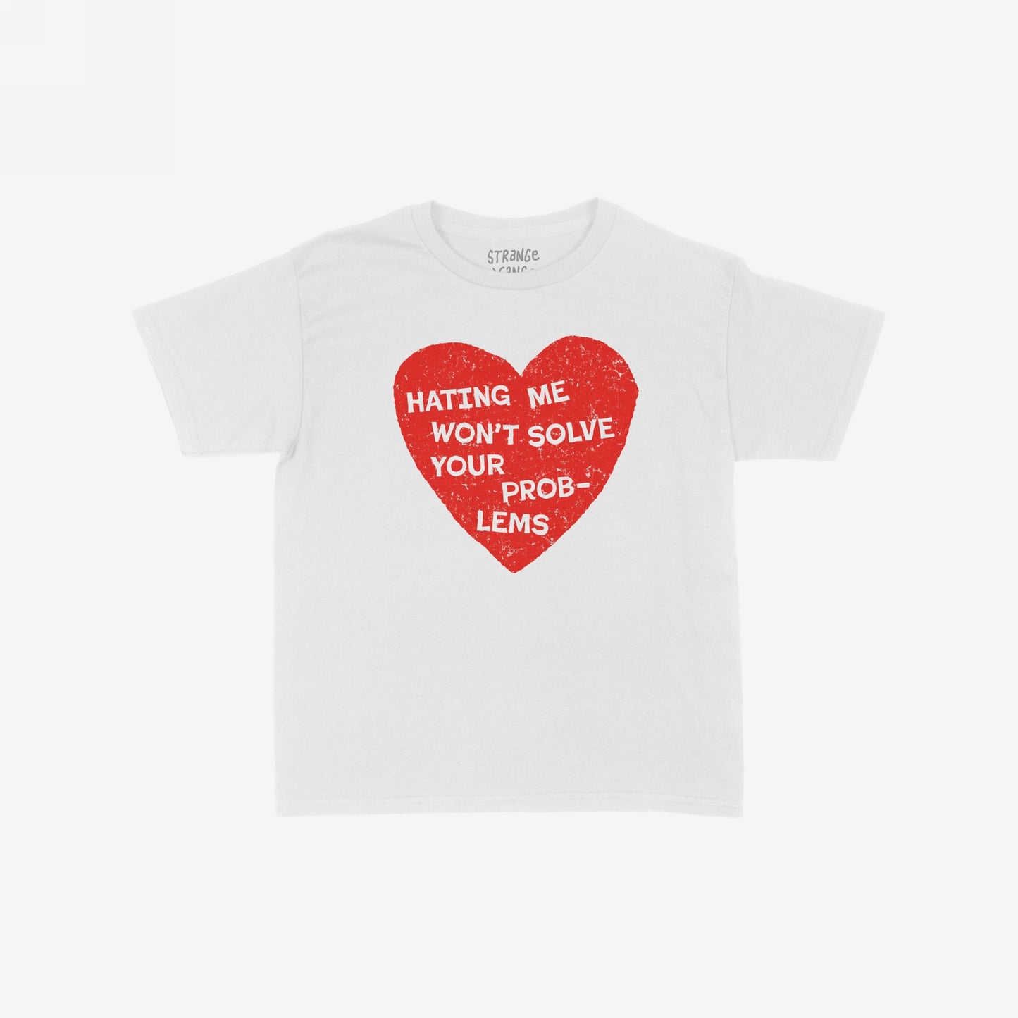 No Hate Kids T-shirt EU features a large red heart with a bold, empowering message, promoting empathy and kindness for fearless kids. Perfect for expressing courage and compassion in everyday settings.