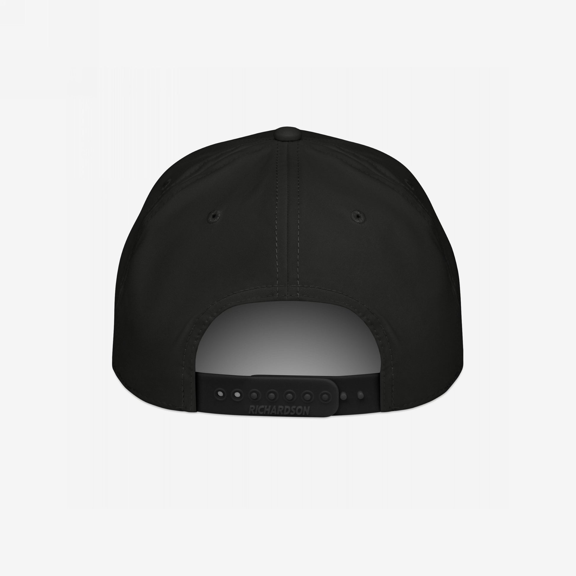 Back view of the Make Art Every Day Hat, featuring an adjustable snap-back closure with “RICHARDSON” embossed, ventilation eyelets, and center seam, emphasizing comfort and creativity for everyday wear.