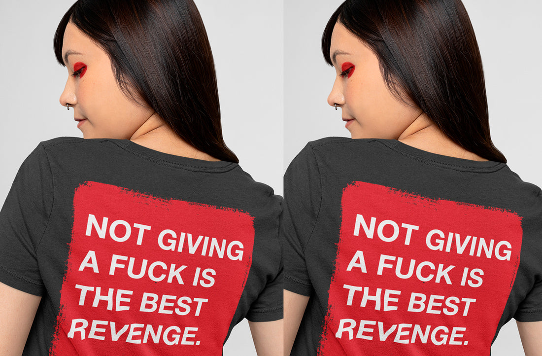 EGOPROOF - streetwear brands - woman wearing black and red t-shirt