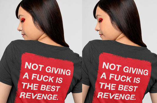 EGOPROOF - streetwear brands - woman wearing black and red t-shirt