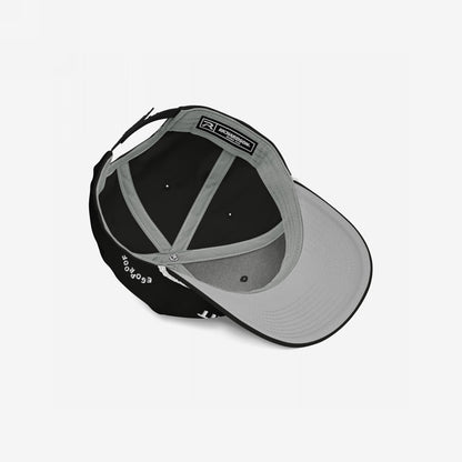 Anti-Racist Hat displayed inside-out, revealing the interior panels, Richardson sweatband label, and gray bill underside. Bold embroidery and powerful message embody Egoproof's commitment to impactful, statement-making apparel.