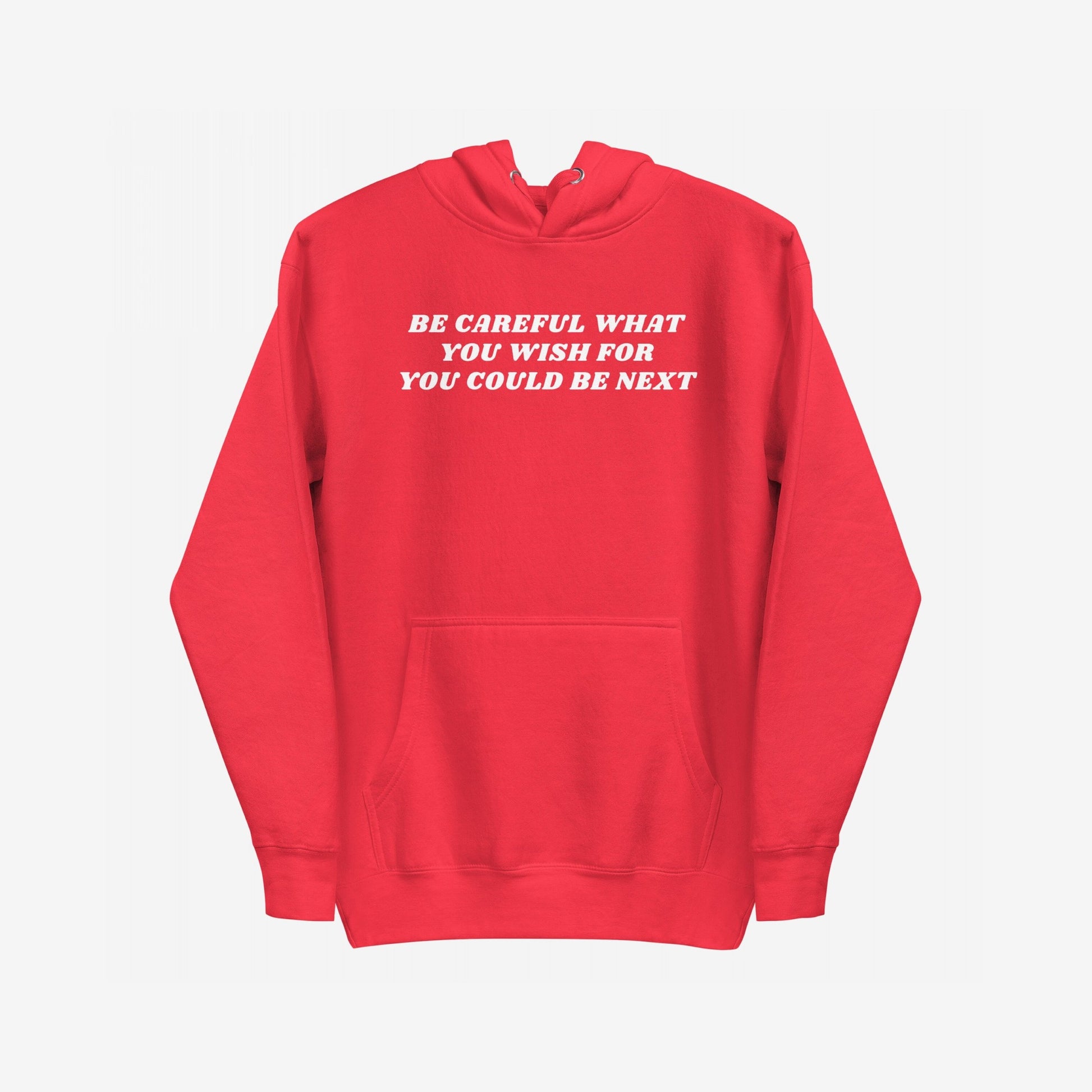 The Be Careful Hoodie EU features a bold warning slogan across the chest, ideal for activists and disruptors. This unisex midweight hoodie embodies everyday rebellion and supports the ACLU.