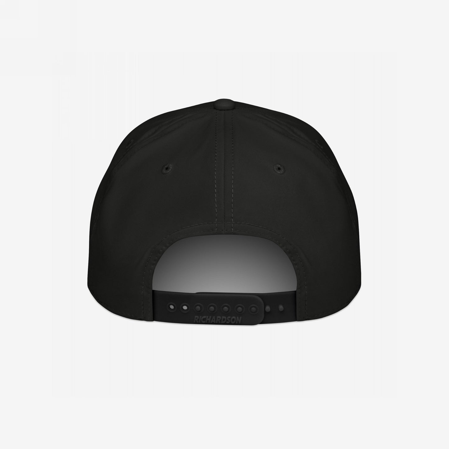Back view of the Make Art Every Day Hat, featuring an adjustable snap-back closure with “RICHARDSON” embossed, ventilation eyelets, and center seam, emphasizing comfort and creativity for everyday wear.