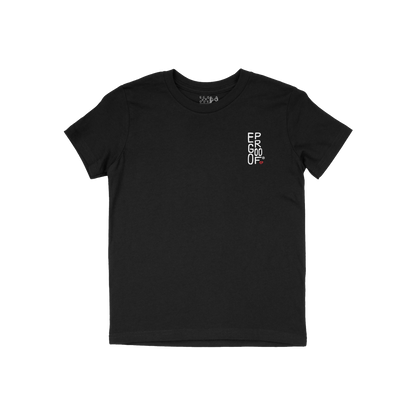 Black Make Art Every Day T-shirt with minimalist vertical EGOPROOF design on front chest, perfect for daily creative expressi